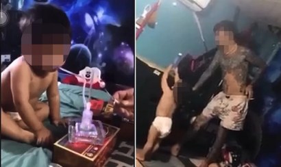 Clip bé trai bị ép hút ma túy gân phẫn nỗ khắp các mạng xã hội