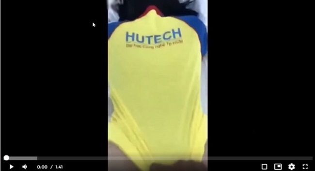 clip n&oacute;ng c&ocirc; g&aacute;i mặc đồng phục HUTECH 1